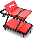 DNA Motoring TOOLS-00192 48" 2 IN 1 Folding Rolling Garage Shop Creeper Roller Seat, 7 Pcs 2" Casters, 350 Lbs Weight Capacity, Red by DNAMOTORING-Tools