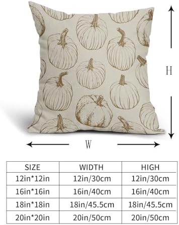 Brown Pumpkin Fall Pillow Covers 18x18 Set of 2 Autumn Themed Thanksgiving Harvest Print Decorative Throw Pillows Outdoor Farmhouse Pillowcases Cushion Case Seasonal Decor for Couch Sofa Bed - Image 5