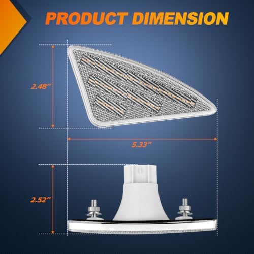 Nilight Fender Side Marker Lights 2PCS for 2008-2021 Kenworth T660 T170
