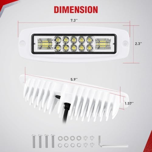 Nilight Flush Mount LED Light Pods 2PCS 6 Inch 60W Spot Flood Combo Beam
