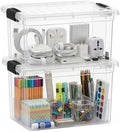 Superio Storage Bins with Lids, Clear Plastic Containers for Organizing, Stackable Totes, BPA Free, Odor Free, Organizer Boxes for Home, and Dorm (2 Pack, 4.7 Quart) by Superio