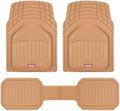 Motor Trend 943-BG FlexTough Defender Car Floor Mats -Next Generation Deep Dish Heavy Duty Contour Liners for Car SUV Truck & Van-All Weather Protection, Trim to Fit Most Vehicles Beige