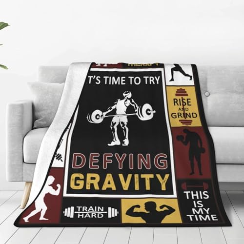 Weightlifting Blanket Weightlifting Throw Blanket Fitness Sport Lover Gifts for Men Women Girls Stuff Fleece Flannel Plush Bedding Decor for Gym Bed Sofa Stadium Gymnasium 60"X80" - Image 3