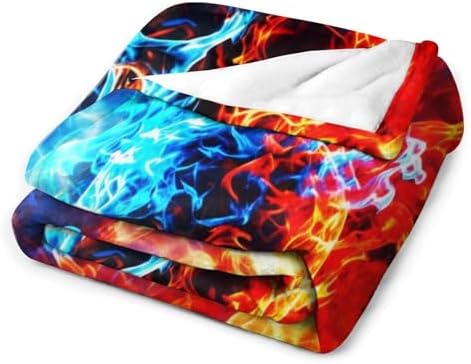 Socira Fire Skull Ice Blanket Throw Blanket Fire Skull Ice Gifts for Women Men Soft Sofa Throws for Travel Camping Bed Home Decor Car Birthday Gift 50"*60"（130 * 150cm） - Image 3