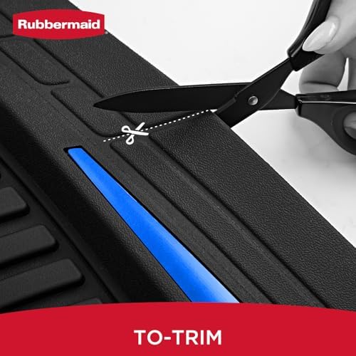 Rubbermaid Car Floor Mats Full Set – Premium All-Weather Car Mat with Brushed Aluminum Inserts, Universal Trim-to-Fit Design, Anti-Slip Backing for Cars, SUVs, Trucks, and Vans