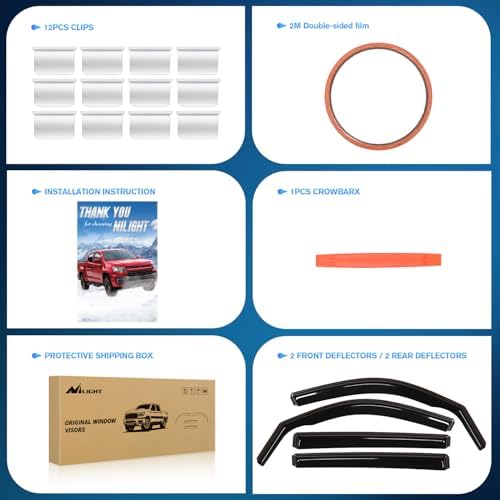 Nilight in-Channel Vent Window Visors for VW Atlas Standard 2018-2025, 4PCS