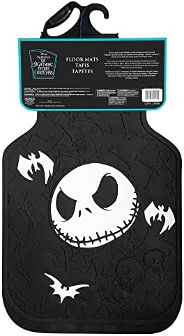 Plasticolor 001520R01 Disney Nightmare Before Christmas Bones Design with White Bats Front Floor Mat for Car Truck SUV