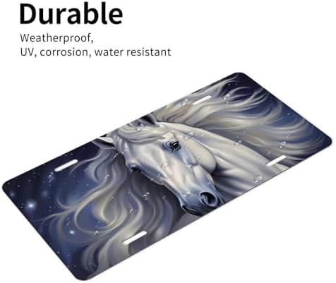 White Horse Front License Plate 6" * 12" for Women