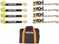 VEVOR Wheel Chock Tie-Down Kit, Tire-Style Tow Dolly Strap, Car Tie Down Kit with Heavy-Duty Hook, Break Strength 10009 lbs & Working Load 3333 lbs Motorcycle System for ATV, SUV, Snowmobiles