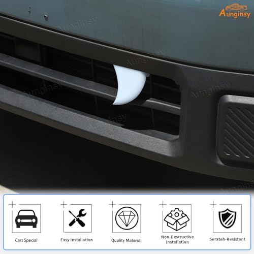Aunginsy Car Front Grille Tiger Teeth Decoration Cover Compatible with Ford Maverick 2022-2025 Pickup, 2PCS Front Bumper White Halloween Vampire Fangs Trim ABS DIY Vehicles Cover Sticker Accessories