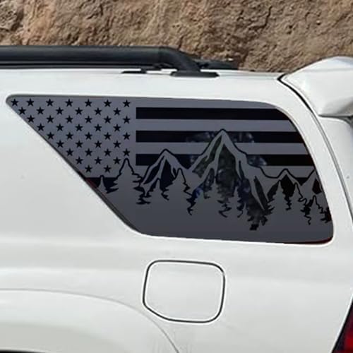 xinghe for Toyota 4runner 2003-2009 Rear Side Window Matte Black American Flag Decal, for Toyota 4runner 2003 2021 2022 2009 2009