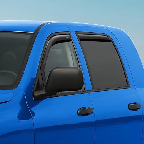 Goodyear Shatterproof in-Channel Window Deflectors for Dodge RAM 2002-2008 MegaCab, Rain Guards, Window Visors for Cars, Vent Deflector, Car Accessories, 4 pcs - GY008047