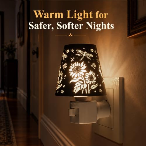 Sunflower Dragonfly Plug-In Night Light 2700K Warm White, LED On/Off Switch - Image 6