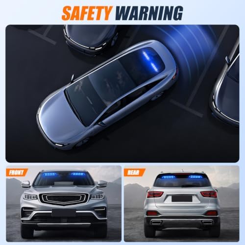 Nilight 32LED Blue Dash Strobe Light w/Controller Windshield Mount