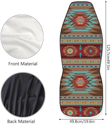 Navajo Red Car Seat Cover Front Seats Only,Aztec Seat Cover for Full Back and Seat Soft Saddle Blanket Cushion Cover Universal Fit for SUV Truck Sedan