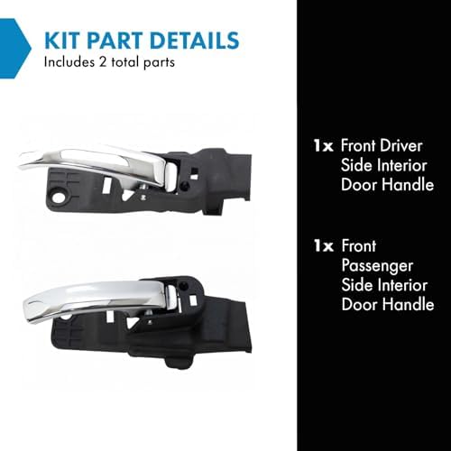 TRQ Front Interior Door Handle Set LH & RH Sides