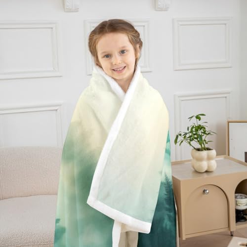 Flying Dragon Throw Blanket Misty Mountain Jungle Fleece Flannel Blankets Kids Boys Girls Room Decor Ancient Mysterious Animal Bed Blankets for Bed Sofa Couch Dark Green Plush Blanket Baby 30"x40" - Image 3
