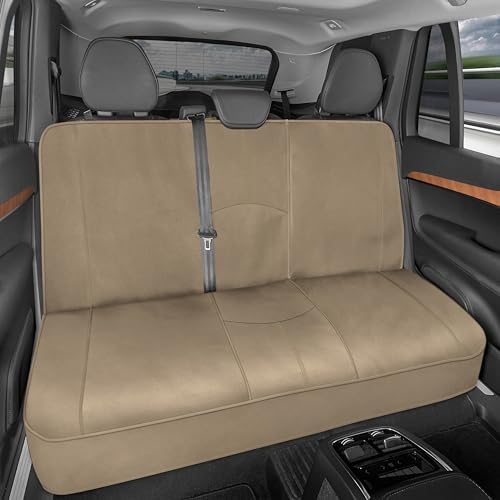 Motor Trend SpillGuard Waterproof Rear Bench Car Seat Cover, Black Stitching – Split Bench Rear Seat Protector with Neoprene Padding, Back Seat Cover for Kids & Dogs, Car Interior Covers