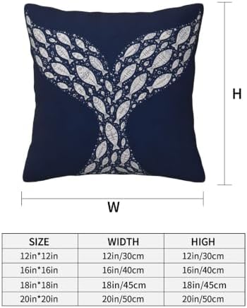 Navy Blue Fish Mandala Throw Pillow Covers 18x18 inch Set of 2 - Image 3