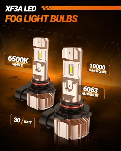 SEALIGHT H10 9145 LED Fog Light Bulbs or DRL, 600% Brightness 50000 Hours Lifespan 9140 9145 H10 LED Bulb, 10000LM 6500K Cool White Strong Penetration, Play and Plug, Driving Lights, Pack of 2