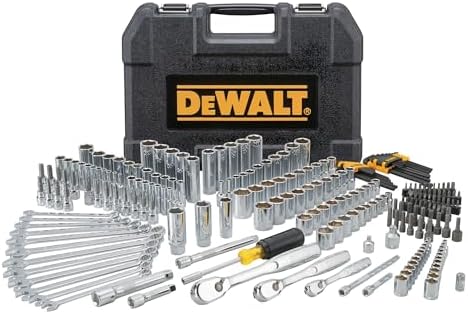 DEWALT Mechanic Tool Set, 247-Piece, 1/4 in., 3/8 in. and 1/2 in. Drive, SAE, Ratchets, Sockets, Hex Keys, Combination Wrenches, Polish Chrome Finish (DWMT81535) by Unknown