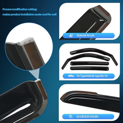 Nilight in-Channel Vent Window Visors for VW Atlas Standard 2018-2025, 4PCS