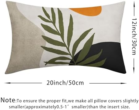 Spring Boho Pillow Covers 12x20 Set of 2 Abstract Mid Century Throw Pillow Covers Green Pillowcase Linen Decoration Farmhouse Soft Decorative Aesthetic Cushion Case Couch for Indoor Outdoor Home Decor - Image 4