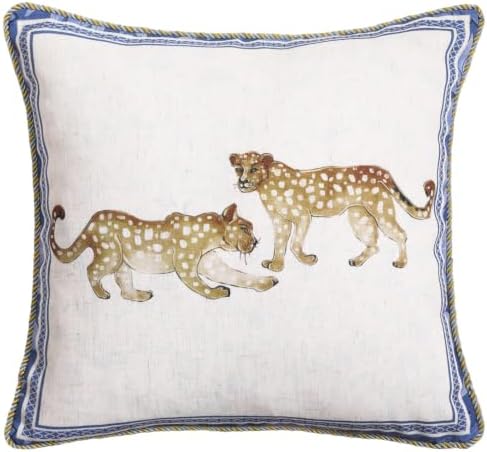 patdrea Designer French Vintage Leopard Printed Pillow Cover,18"x18" by Welcometopatdrea