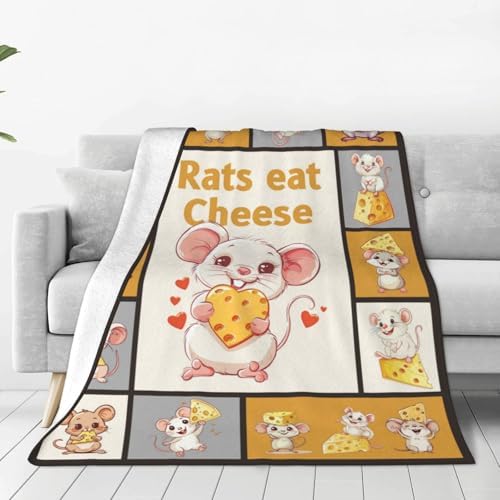 Rat Blanket Rats Throw Blanket Mouse Rodents Bedding Stuff Plush Fleece Flannel Throws for Kids Boys Girls Sofa Bed Couch Decor 50"X60" - Image 3