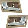 TRQ Parchment/Chrome Inner Door Handle Pair