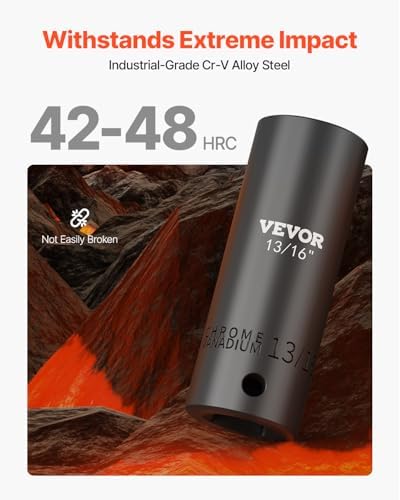VEVOR Impact Socket Set, 1/2" 19 Piece Impact Sockets, Deep Socket, 6-Point Sockets, 1/2 Inches Drive Socket Set Impact 3/8 inch - 1-1/2 inch, Cr-V Rugged Construction, with a Storage Cage - Image 2