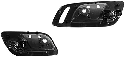 TRQ Door Handles Inside Ebony & Chrome Front Pair Set
