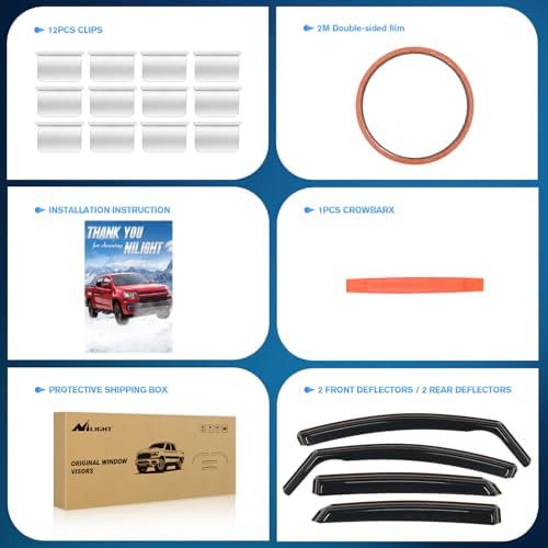 Nilight Vent Window Visors for Ford Fusion 2013-2020, in-Channel, 4PCS