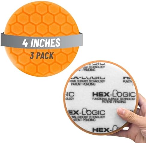 Chemical Guys, Hex-Logic Medium Cut Polishing Pad, Orange, 4 in, 3 Pack by ChemicalGuys