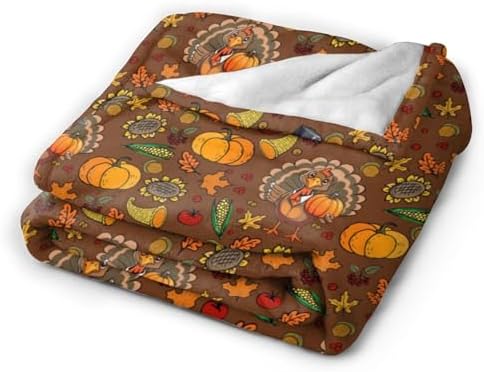 Socira Thanksgiving Turkey Blanket Thanksgiving Throw Blanket Gifts for Women Men Soft Sofa for Travel Camping Bed Home Car 60"X50" Medium - Image 5