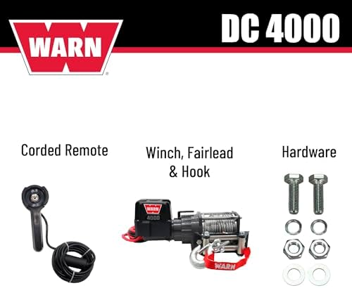 WARN 4000 DC 12V Utility Winch with Wire Rope - 4000 lb Pulling Capacity - Image 2