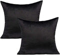 VAKADO 20x20 Black Pillow Covers Decorative Velvet Cozy Soft Solid Square Throw Cushion Cases Home Decor for Couch Sofa Bedroom Office Set of 2 by VAKADO