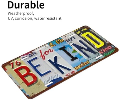 Be Kind Front License Plate 6" * 12" for Women