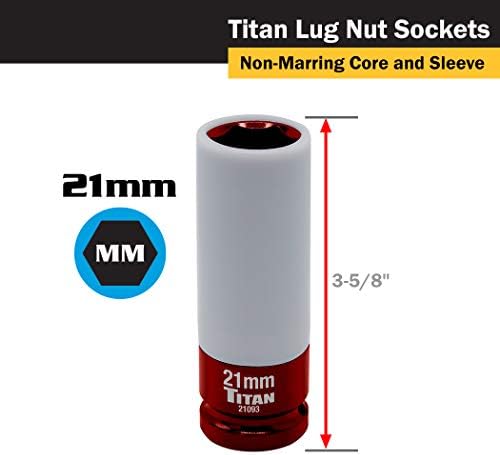 Titan 21183 3-Piece 1/2-Inch Drive Non-marring Impact Deep Lug Nut Socket Set, Includes 17mm, 19mm, and 21mm - Image 4
