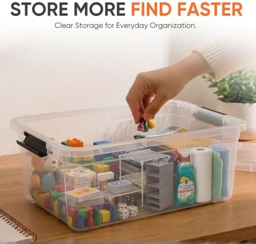 Superio 21 Quart Clear Plastic Storage Boxes with Lids, Stackable Organizer Containers, BPA-Free Storage Bins for Home, Office, School & Dorm, 3 Pack - Image 2