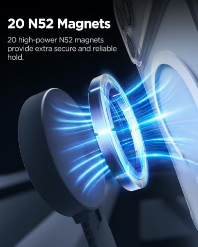 Spigen Magnetic Magsafe Car Mount [Extendable Arms] Car Phone Mount with 360° Rotation, Strong Magnetic Hold for iPhone 17 16 15 14 13 12 PixelSnap Pixel 10 Pro XL Fold - Dashboard