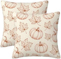KiuLoam Fall Pillow Covers 16x16 Set of 2 Burnt Orange Pumpkin Decor by KiuLoam