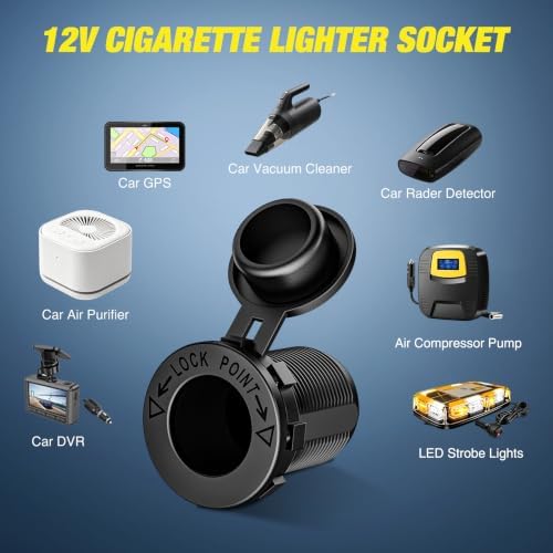 Nilight 4 in 1 Toggle Switch Panel Red Power Outlet USB Charger Voltmeter