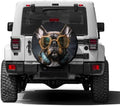 Delerain Spare Tire Cover with Backup Camera Hole French Bulldog Sunglass Wheel Covers Waterproof Dust-Proof UV Sun Universal Fit for Jeep Trailer RV SUV Truck (17 Inch for Diameter 31"-33") by Delerain