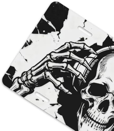 Skull Music Front License Plate 6" * 12" for Women