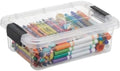 Superio 0.7 Quart Mini Clear Plastic Storage Container with Lid, Stackable Small Organizer Box for Crayons, Art Supplies, Beads, Sewing, Stationery & Food Storage, 12 Pack by Superio