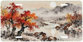 Autumn Sun Ink Painting Front License Plate 6" * 12" for Women