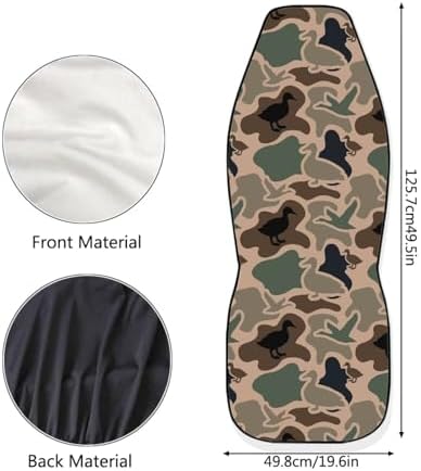 Car Front Seat Covers Elastic Fabrics Universal Duck Camo Print Car Seat Covers Protector Easy to Install Automotive Accessories Suitable for Cars, SUV and Trucks, Set of 2