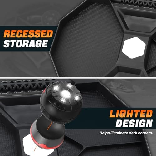 Automotive Rolling Tool Storage Holder/Tray Floor Creeper for Garages with Lamp, 4 X 2" Swivel Casters, 30 lbs Load Capacity, CAAP-TOLS-RMC21-BK - Image 3