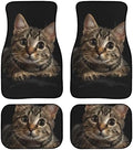 GLENLCWE Cute Cat Car Floor Mat Set 4 Piece, Car Floor Mats Rubber Rear & Front Seat Pads, Non-Slip Auto Carpet Mat Automotive Decoration